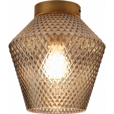 99,95 € Envoi gratuit | Lampe au plafond 20W 23×20 cm. Cristal et métal. Couleur marron