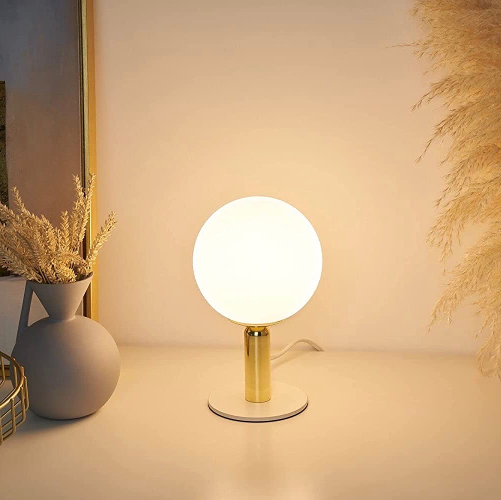 83,95 € Free Shipping | Table lamp 20W 26×15 cm. Crystal and metal casting. White Color