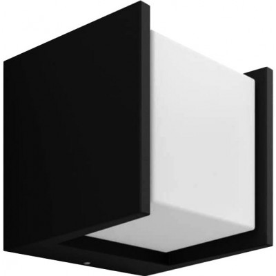 118,95 € Free Shipping | Outdoor wall light Philips 15W Cubic Shape 14×13 cm. Dimmable LED Alexa and Google Home Terrace, garden and public space. Modern Style. Aluminum and PMMA. Black Color