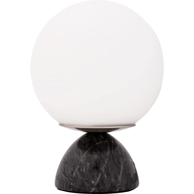 82,95 € Free Shipping | Table lamp 20W Spherical Shape 21×15 cm. Living room, bedroom and kids zone. Modern Style. Crystal and Marble. White Color