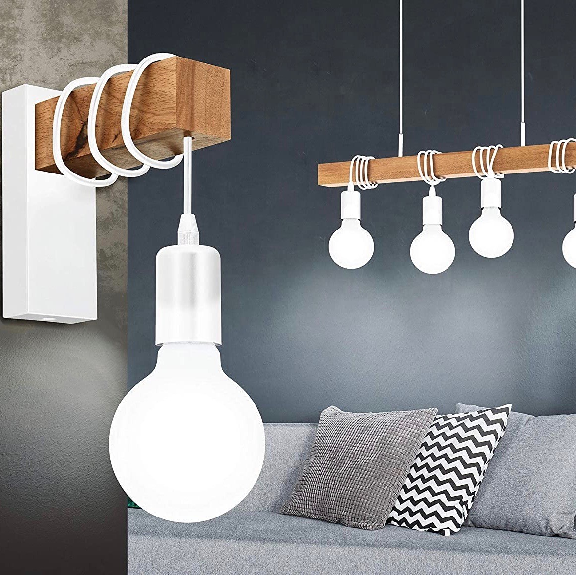 82,95 € Kostenloser Versand | Innenwandleuchte Eglo Stahl und holz
