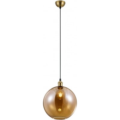 81,95 € Free Shipping | Hanging lamp Reality 28W Spherical Shape 150×30 cm. Living room, bedroom and lobby. Modern Style. Crystal and Metal casting. Brass Color