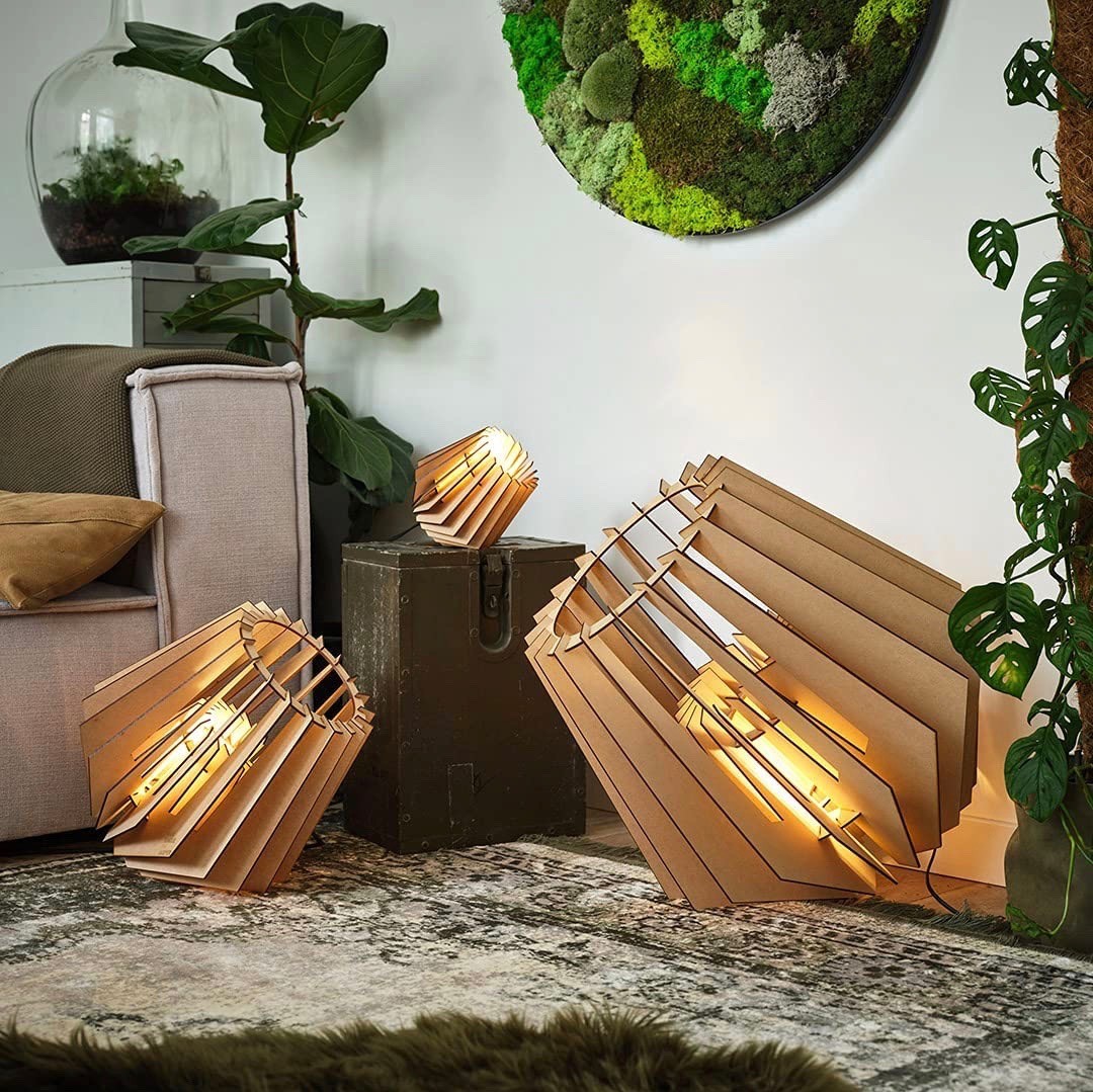 101,95 € Envio grátis | Lâmpada de mesa 10W 30×28 cm. Madeira. Cor castanho