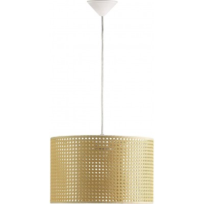 Lampe à suspension Façonner Cylindrique Ø 40 cm. Salle, salle à manger et chambre. Polycarbonate. Couleur beige