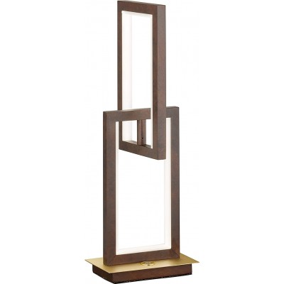 118,95 € Free Shipping | Table lamp Rectangular Shape 44×16 cm. 2 points of light Work zone and store. Modern Style. PMMA and Metal casting. Brown Color