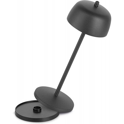 Lámpara de exterior Forma Esférica 30×11 cm. LED portátil. Táctil. Recargable Salón, comedor y jardín. Estilo moderno. Color negro