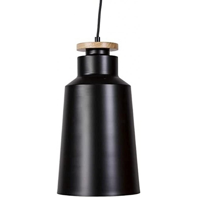 69,95 € Free Shipping | Hanging lamp 40W Cylindrical Shape 36×20 cm. Living room, dining room and bedroom. Modern Style. Metal casting and Wood. Black Color