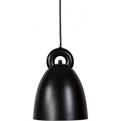 Lampe à suspension 40W Façonner Conique 25×20 cm. Salle, salle à manger et chambre. Métal. Couleur noir