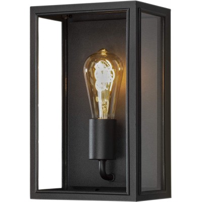 Luz de parede interna 60W 30×18 cm. Cristal. Cor preto