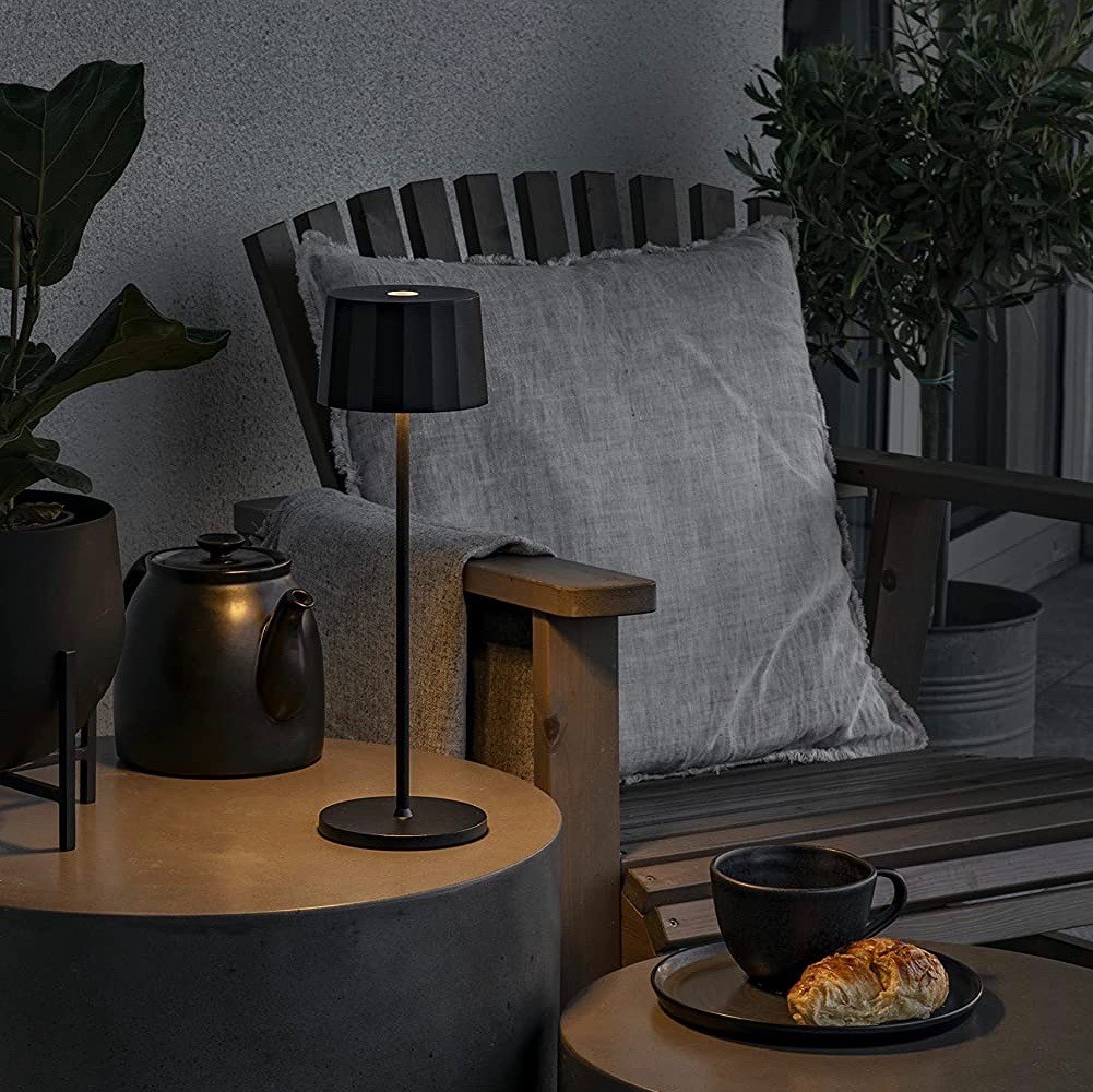 115,95 € Envoi gratuit | Lampe de table 41×15 cm. Connexion USB. Régulateur d'intensité Métal. Couleur noir