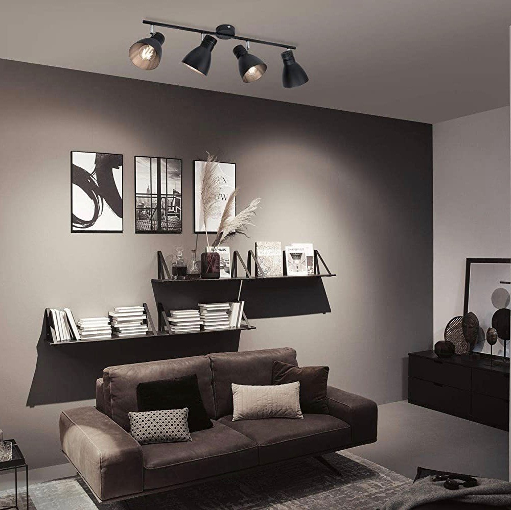 103,95 € Бесплатная доставка | Внутренний точечный светильник 80W 83×16 cm. на барной стойке установлены 4 регулируемых светодиодных прожектора Металл. Чернить Цвет