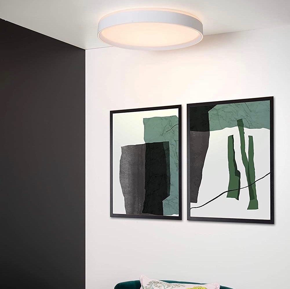 108,95 € Spedizione Gratuita | Plafoniera da interno 36W Ø 50 cm. LED Acrilico e metallo. Colore bianca