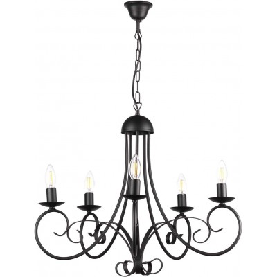 128,95 € Free Shipping | Chandelier 6W 115×70 cm. 5 light points Living room, dining room and lobby. Classic Style. Metal casting. Black Color