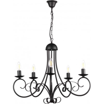 122,95 € Free Shipping | Chandelier 6W 115×70 cm. 5 light points Metal casting. Black Color