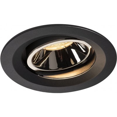 101,95 € Free Shipping | Recessed lighting Round Shape 14×14 cm. Adjustable LED Living room, bedroom and lobby. Modern Style. Aluminum and Polycarbonate. Black Color