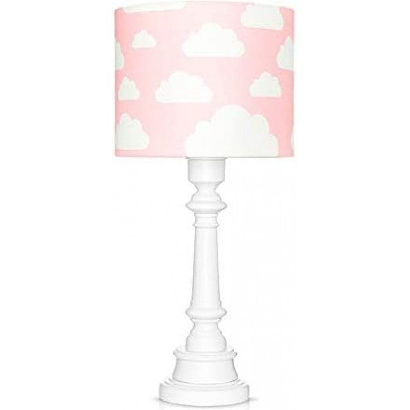 115,95 € Envío gratis | Lámpara infantil 60W Forma Cilíndrica 55×25 cm. Comedor, dormitorio y vestíbulo. Madera. Color rosa