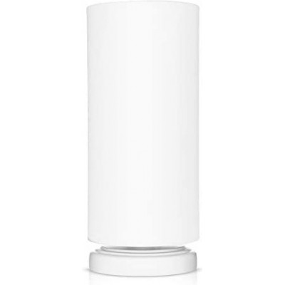 79,95 € Envio grátis | Lâmpada de mesa 40W Forma Cilíndrica 32×13 cm. Sala de estar, sala de jantar e salão. Madeira. Cor branco