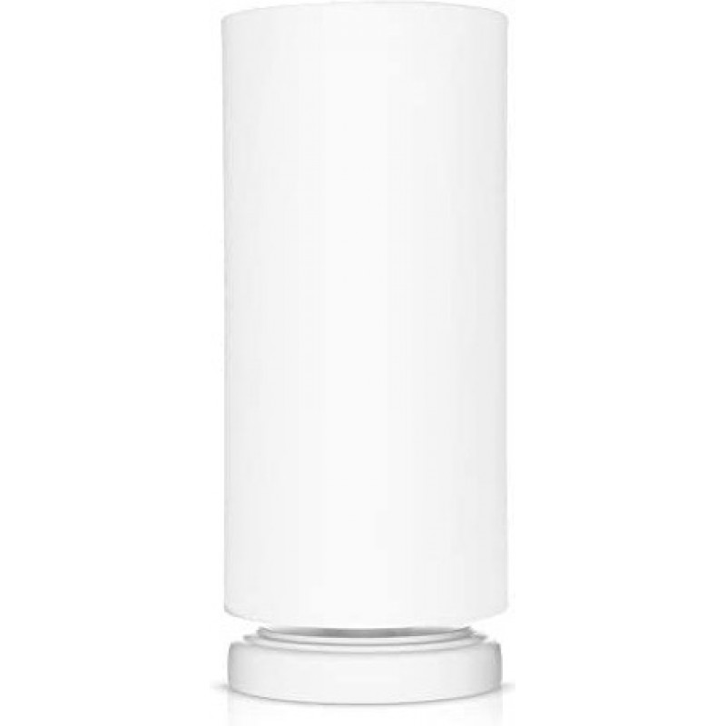 79,95 € Бесплатная доставка | Настольная лампа 40W Цилиндрический Форма 32×13 cm. Гостинная, столовая и лобби. Древесина. Белый Цвет