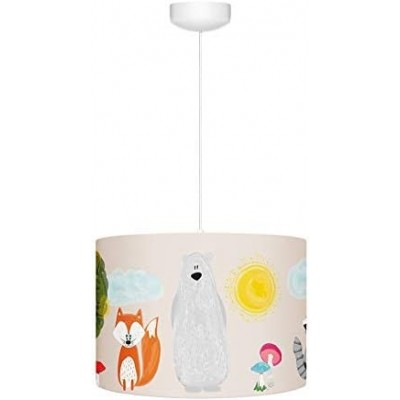103,95 € Free Shipping | Kids lamp 60W Cylindrical Shape 35×35 cm. Tulip Living room, bedroom and lobby. Wood, Textile and Polycarbonate. Beige Color