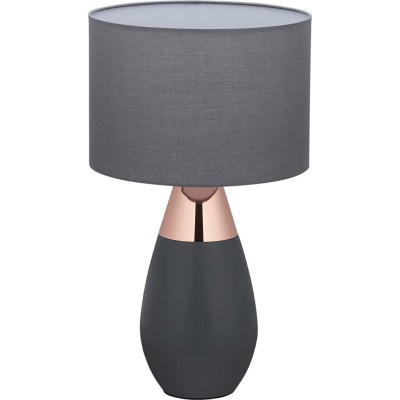 Table lamp 49×28 cm. 3 intensity levels with touch regulation Pmma, metal casting and textile. Gray Color