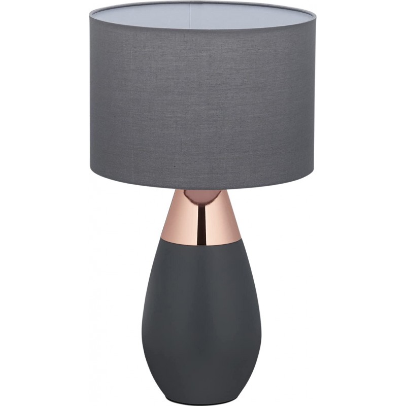 93,95 € Free Shipping | Table lamp Cylindrical Shape 49×28 cm. 3 intensity levels with touch regulation Dining room, bedroom and lobby. Modern Style. PMMA, Metal casting and Textile. Gray Color
