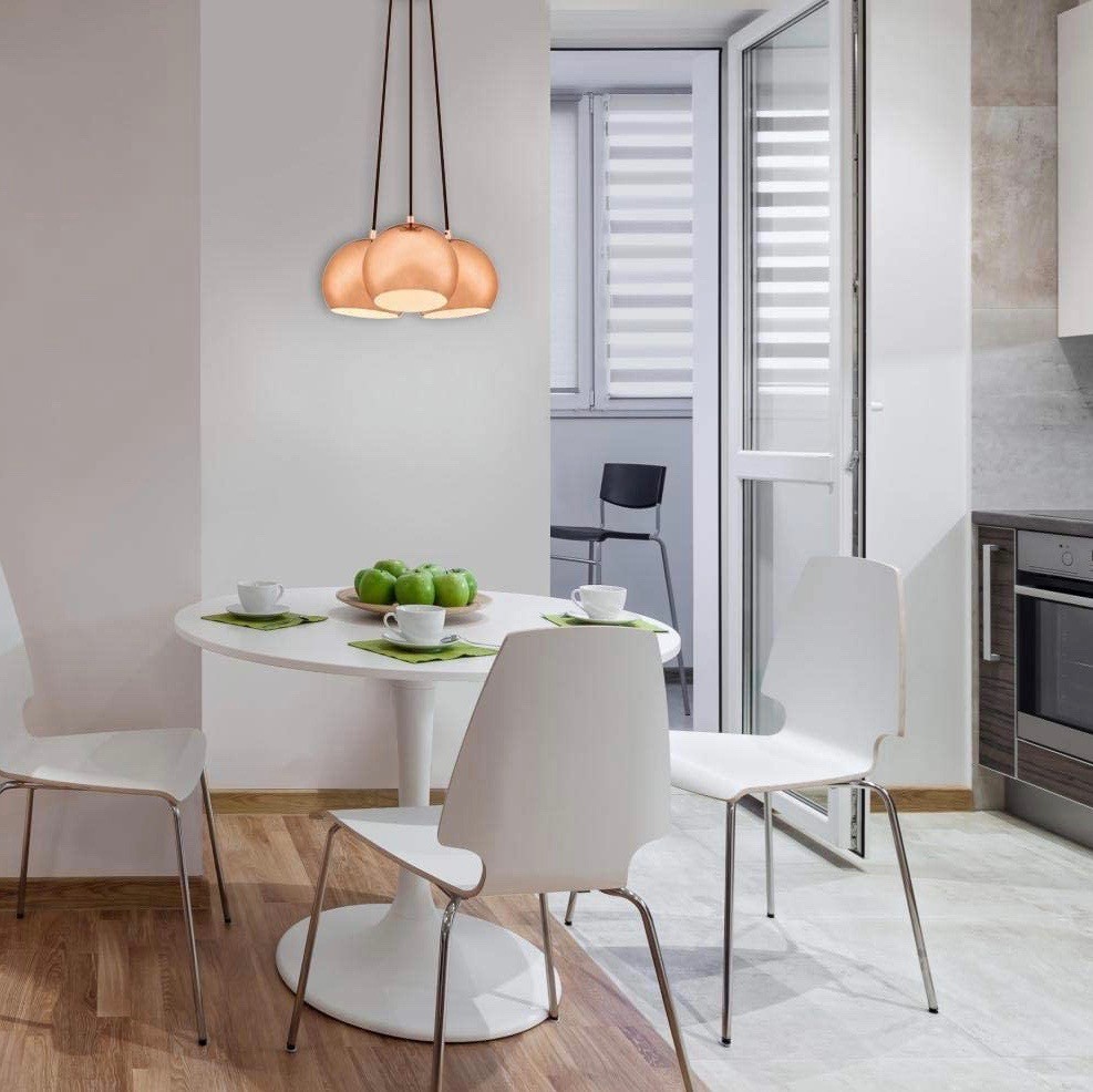 98,95 € Envio grátis | Lâmpada pendurada 60W 43×41 cm. Foco triplo Metais. Cor cobre