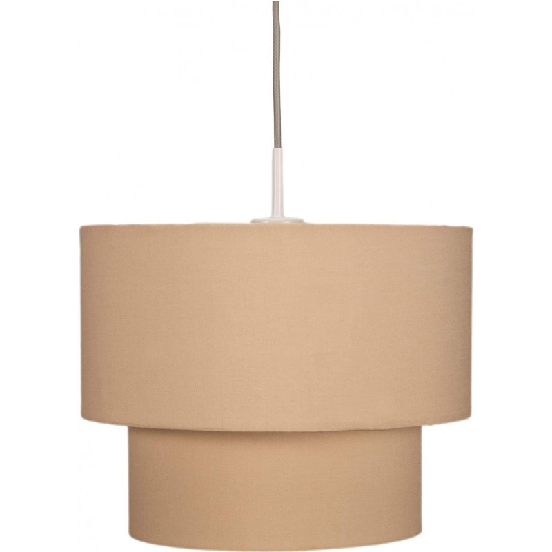 79,95 € Free Shipping | Hanging lamp 20W Cylindrical Shape 32×32 cm. Kitchen, dining room and bedroom. Modern Style. Textile. Beige Color