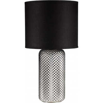 Lampada da tavolo 20W Forma Cilindrica 25×25 cm. Soggiorno, sala da pranzo e atrio. Stile moderno. Cristallo, Tessile e Bicchiere. Colore nero