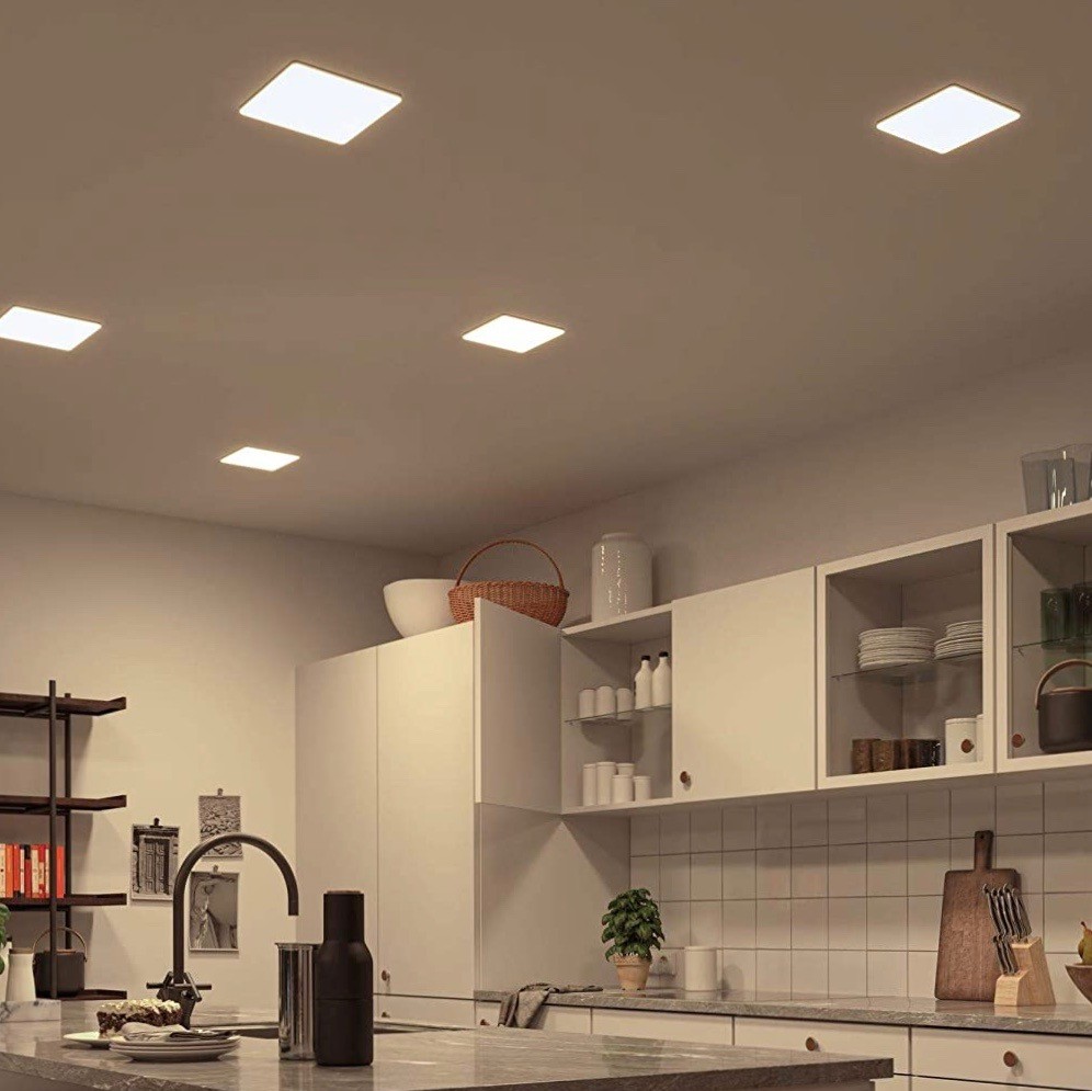 77,95 € Envio grátis | Painel de LED 14W LED 3000K Luz quente. 19×19 cm. LED Pmma. Cor branco