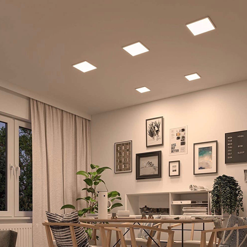 78,95 € Envio grátis | Painel de LED 20W LED 2000K Luz muito quente. 23×23 cm. LED Pmma. Cor branco