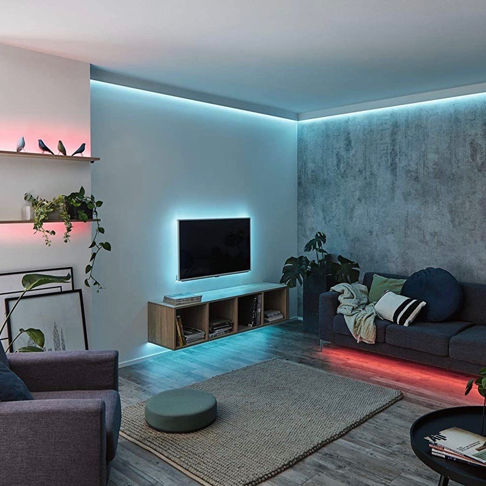 73,95 € Kostenloser Versand | LED-Streifen und Schlauch 31W LED 3000K Warmes Licht. 500 cm. 5 Meter. Mehrfarbige RGBW-LED-Streifenspule Pmma. Silber Farbe