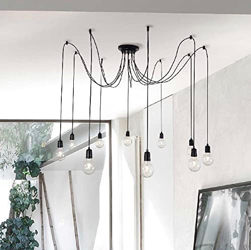 108,95 € Envio grátis | Lustre 36×21 cm. 10 pontos de luz Metais. Cor preto