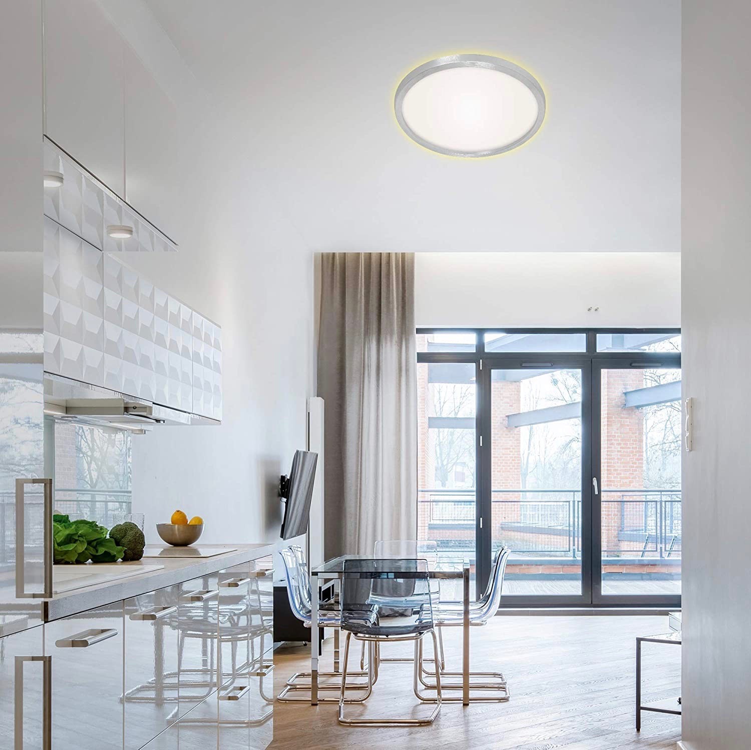 119,95 € Envoi gratuit | Plafonnier intérieur 22W Ø 42 cm. LED. effet de lumière noire Aluminium. Couleur aluminium