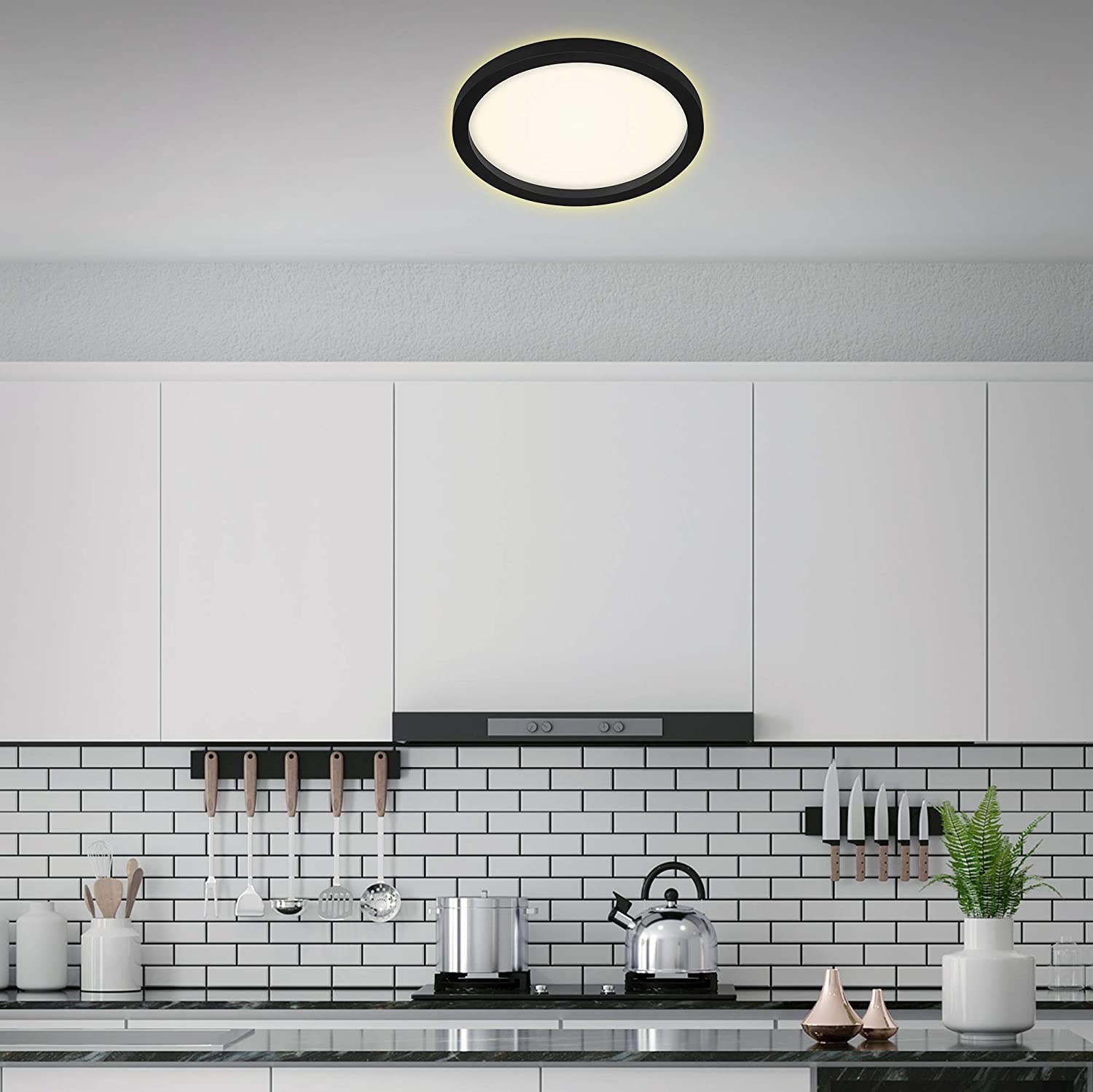 71,95 € Envoi gratuit | Plafonnier intérieur 18W Ø 29 cm. LED avec effet de lumière noire Pmma. Couleur noir
