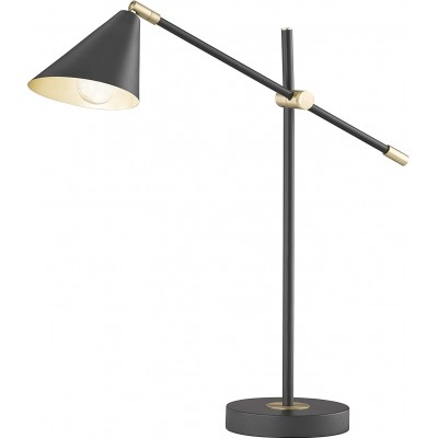 Lámpara de escritorio 28W Forma Cónica 53×48 cm. Salón, comedor y dormitorio. Estilo moderno. PMMA y Metal. Color gris