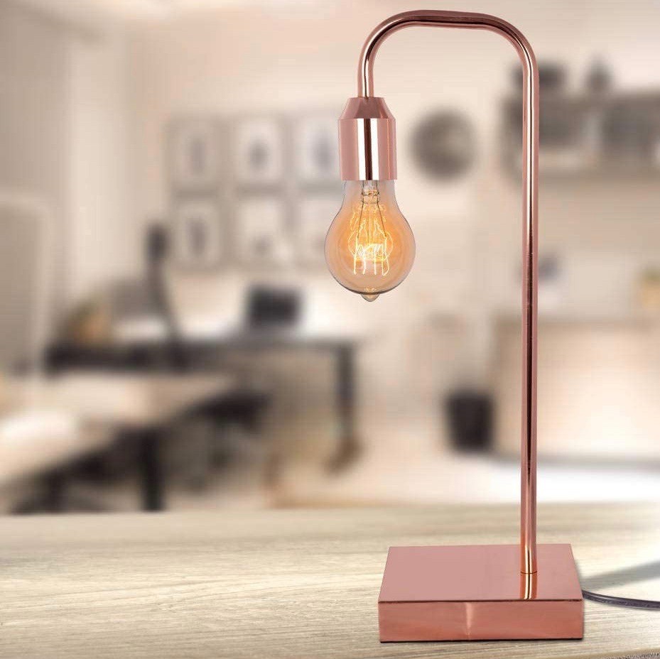 101,95 € Envio grátis | Lampada de escritorio 50×22 cm. Metais. Cor cobre