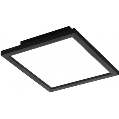 107,95 € Free Shipping | Indoor ceiling light Eglo Square Shape 30×30 cm. Control with Smartphone APP Dining room, bedroom and lobby. Modern and cool Style. Aluminum and PMMA. Black Color