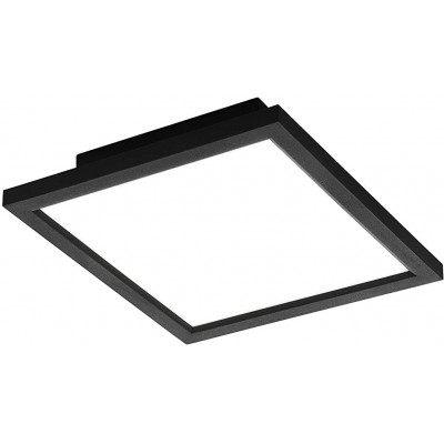 102,95 € Envio grátis | Luz de teto interna Eglo 30×30 cm. Controle com APP para smartphone Alumínio e pmma. Cor preto