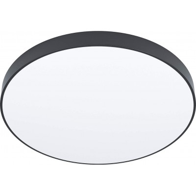 111,95 € Free Shipping | Recessed lighting Eglo 24W Round Shape Ø 45 cm. Dimmable Living room, bedroom and lobby. Modern and cool Style. Steel and PMMA. Black Color