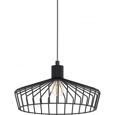 109,95 € Free Shipping | Hanging lamp Eglo 40W Round Shape 110×38 cm. Adjustable height Living room, dining room and bedroom. Retro Style. Steel. Black Color