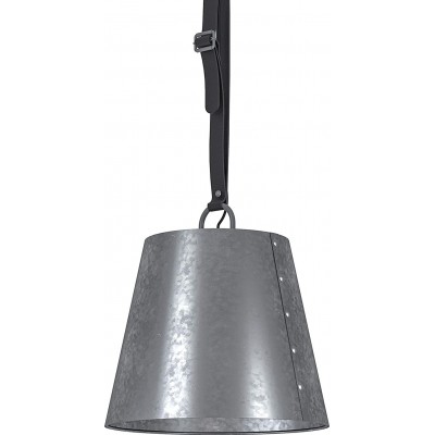 Lampada a sospensione Eglo 60W Forma Cilindrica 110×34 cm. Soggiorno, sala da pranzo e atrio. Stile industriale. Acciaio e Pelle. Colore nero