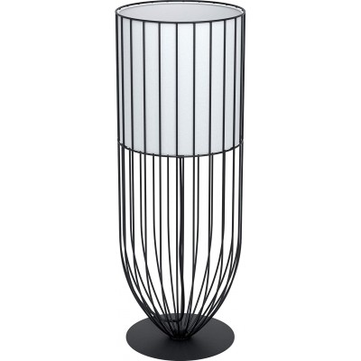 Lâmpada de mesa Eglo 60W Forma Cilíndrica 58×22 cm. Sala de estar, quarto e salão. Estilo industrial. Aço. Cor preto