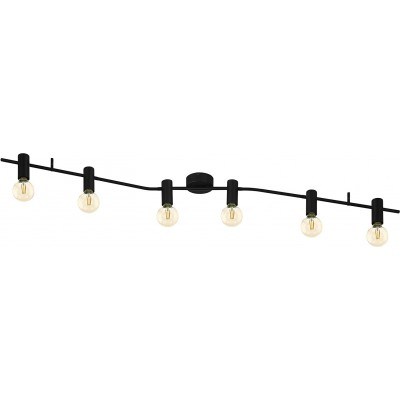 109,95 € Free Shipping | Ceiling lamp Eglo 161×12 cm. 6 light points Steel. Black Color