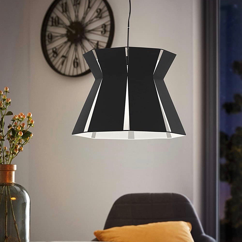 129,95 € Kostenloser Versand | Hängelampe Eglo 40W 110×42 cm. Stahl. Schwarz Farbe