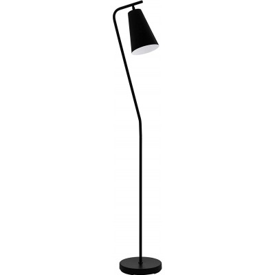 Luminária de piso Eglo Forma Cilíndrica 150×29 cm. Sala de estar, sala de jantar e salão. Estilo industrial. Aço. Cor preto