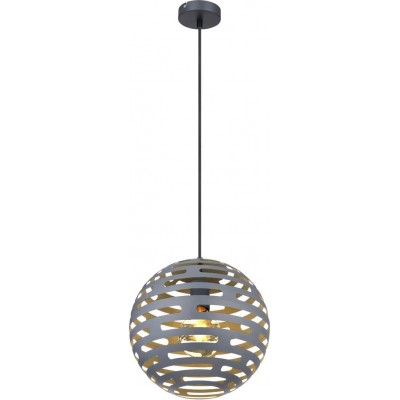 Подвесной светильник 60W Сферический Форма 120 cm. Столовая, спальная комната и лобби. Металл. Серый Цвет
