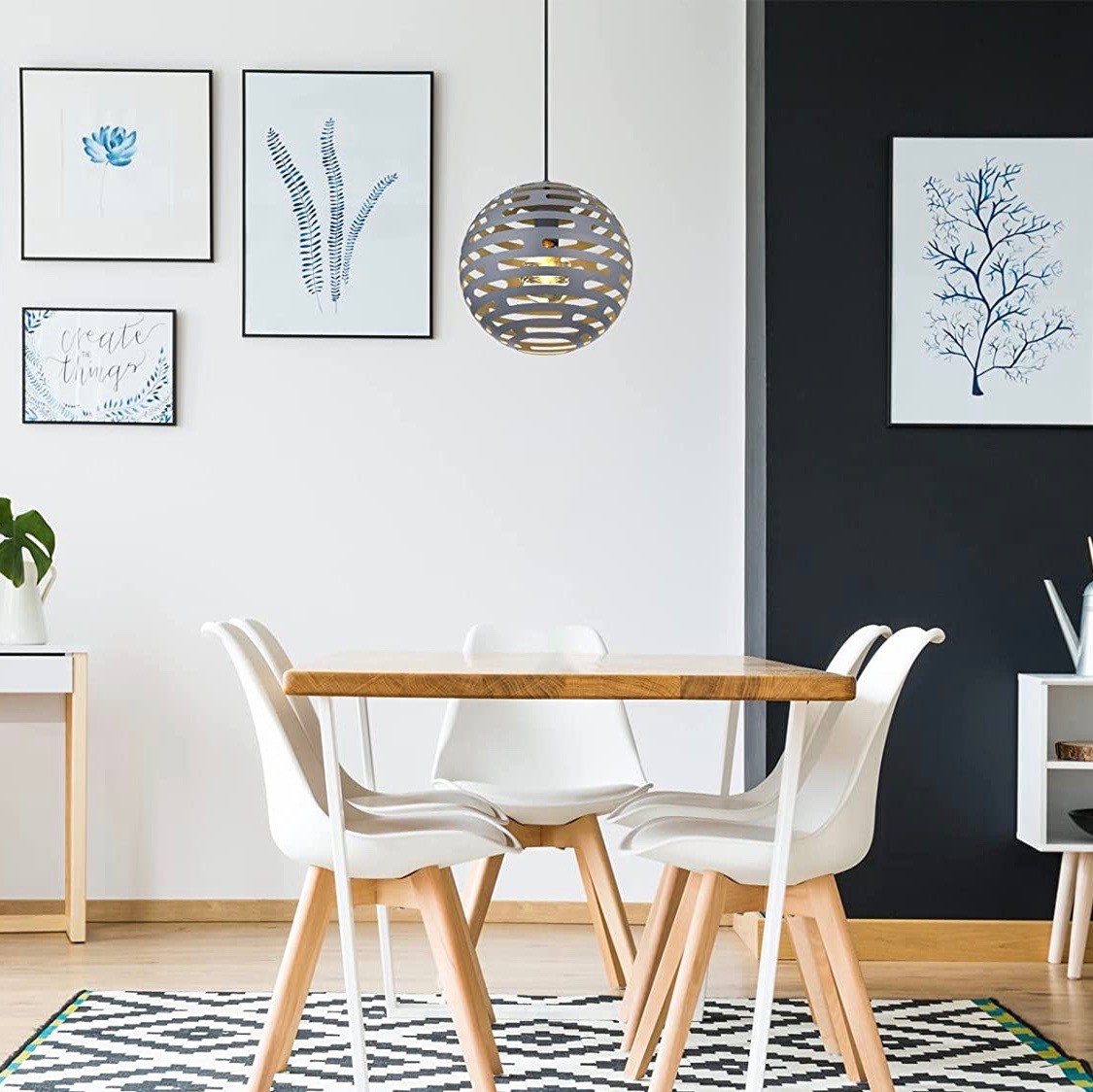 88,95 € Бесплатная доставка | Подвесной светильник 60W 120 cm. Металл. Серый Цвет