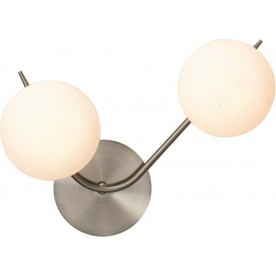 Настенный светильник для дома Сферический Форма 38×26 cm. Двойной фокус Гостинная, столовая и спальная комната. Классический Стиль. Кристалл. Покрытый хром Цвет