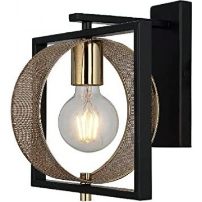 Indoor wall light 40W 28×28 cm. Metal casting. Black Color