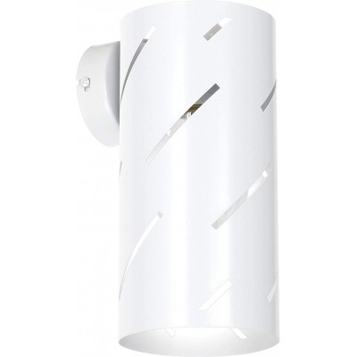 Lampada da parete per interni 60W Forma Cilindrica 27×17 cm. Sala da pranzo, camera da letto e atrio. Metallo. Colore bianca